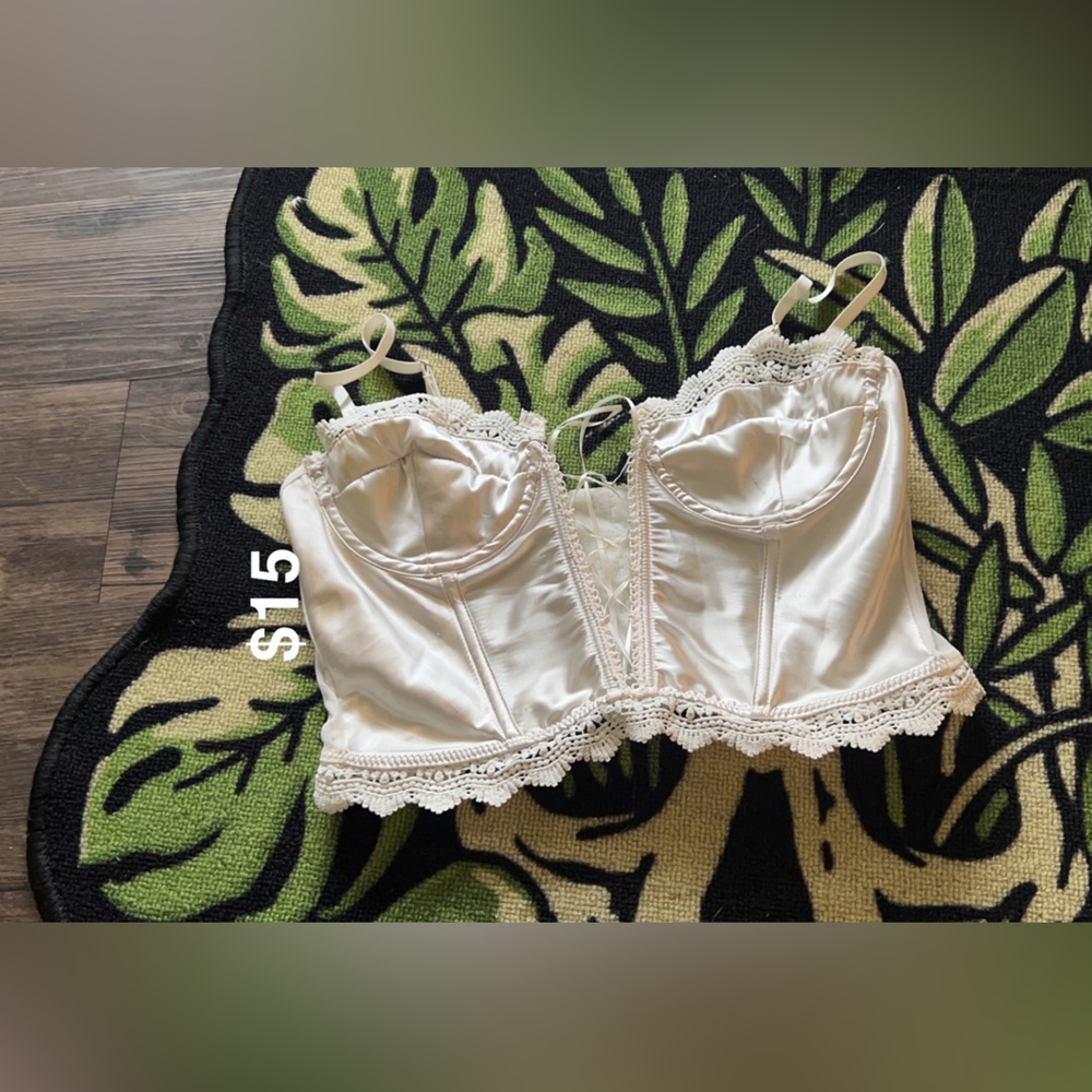 Cute white satin corset